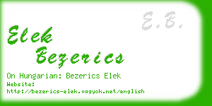 elek bezerics business card